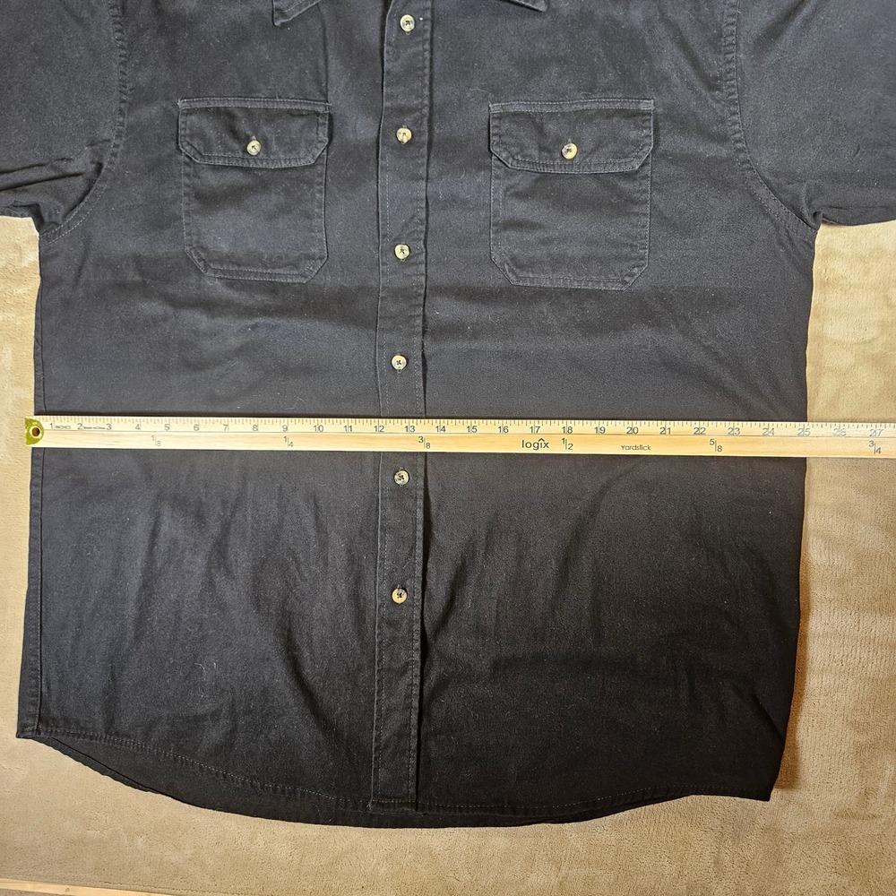 Wrangler Premium Quality Mens Large Black Cotton Long Sleeve Work Shirt HLB1WHA - Picture 9 of 14